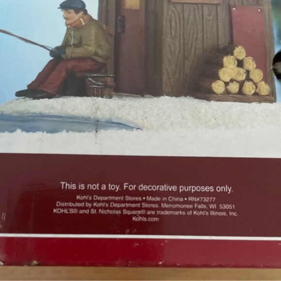 St Nicholas Square Goin Fishing Christmas Village Accessory Ice Fishing Retired - Picture 11 of 14